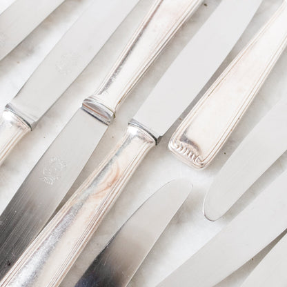 Ensemble de 12 couteaux à beurre français assortis
