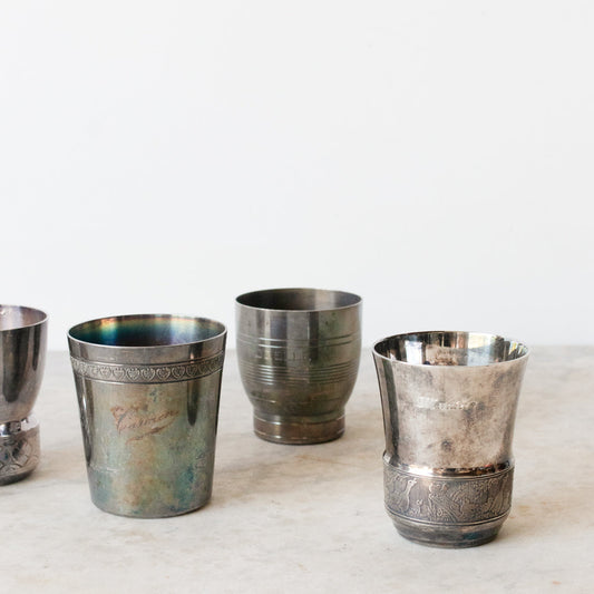 Lot de 5 tasses de baptême gravées