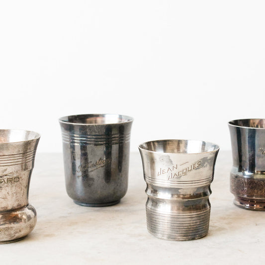 Lot de 5 tasses de baptême gravées