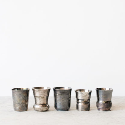 Lot de 5 tasses de baptême gravées