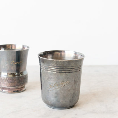 Lot de 5 tasses de baptême gravées