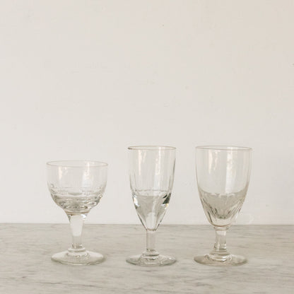 Trio de verres taillés à la main