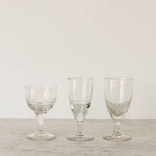 Trio de verres taillés à la main