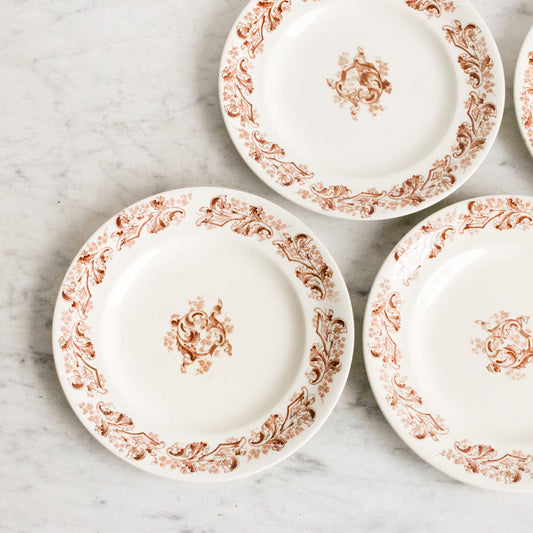 Ensemble de 4 assiettes plates Transferware