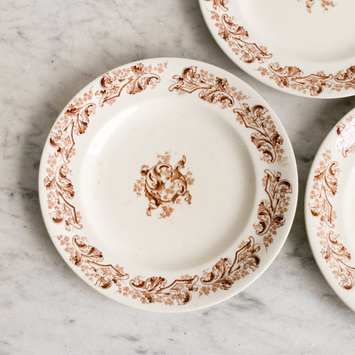 Ensemble de 4 assiettes plates Transferware