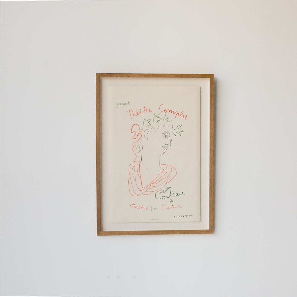 Affiche publicitaire française vintage | Théâtre complet Jean Cocteau