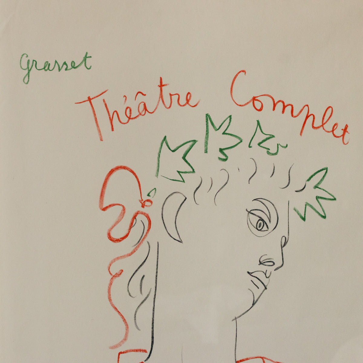 Affiche publicitaire française vintage | Théâtre complet Jean Cocteau