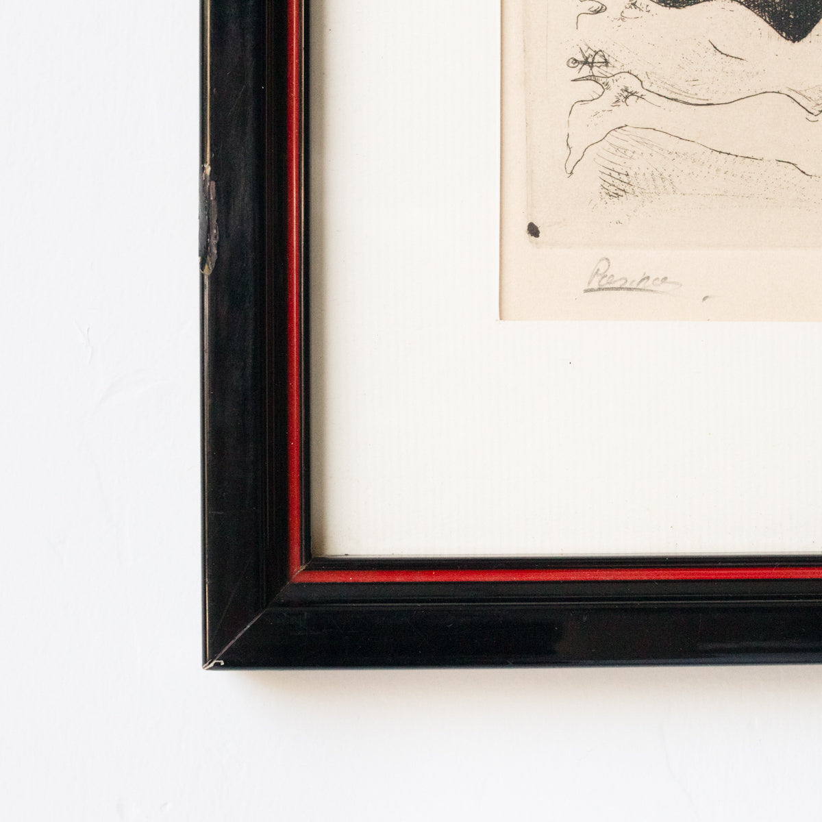 Lithographie nue allongée