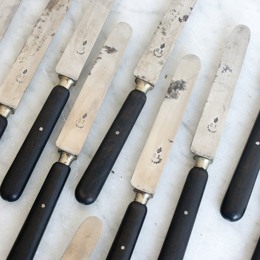 Ensemble de 12 couteaux en ébène