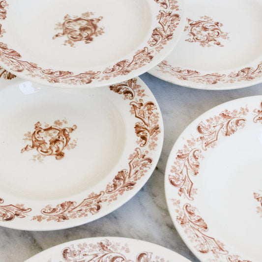 Ensemble de 4 bols à soupe Transferware