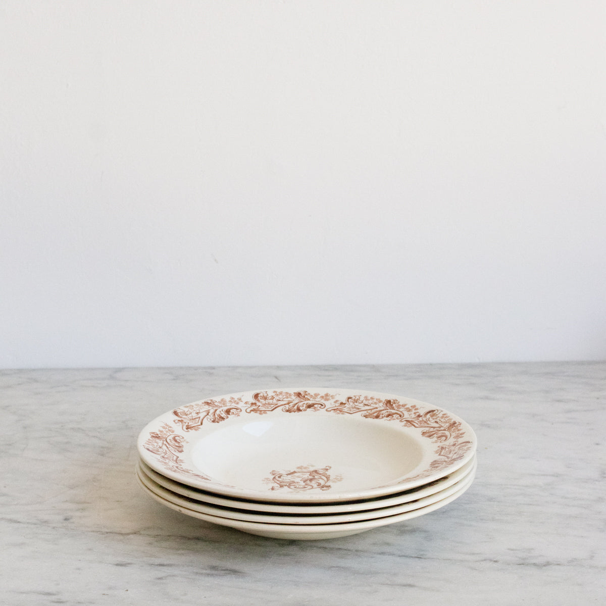 Ensemble de 4 bols à soupe Transferware