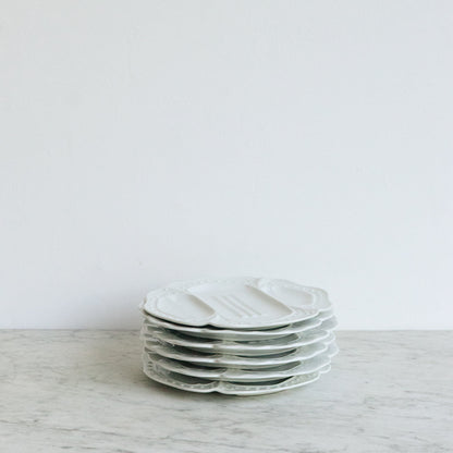 Ensemble de 6 assiettes à asperges vintage