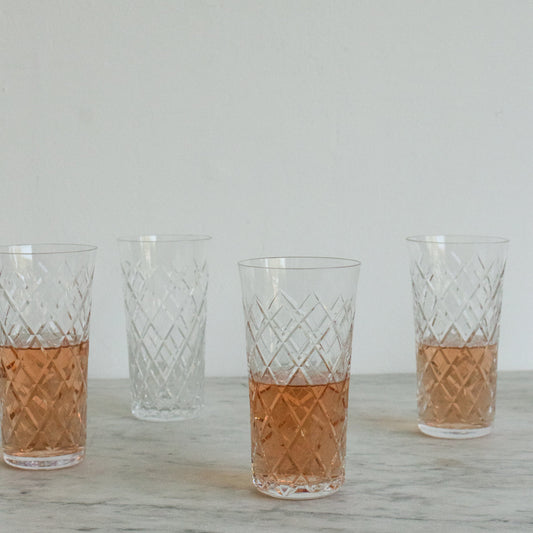 Ensemble de 4 gobelets en cristal taillé