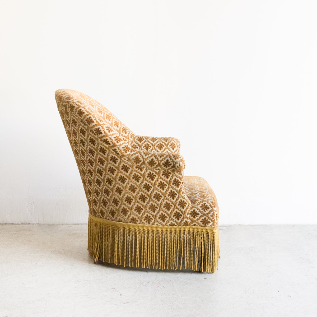 Chaise Crapaud Vintage en Chenille