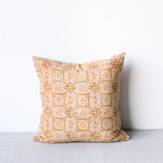 Housse de coussin à imprimé bloc | Lipika Gold 