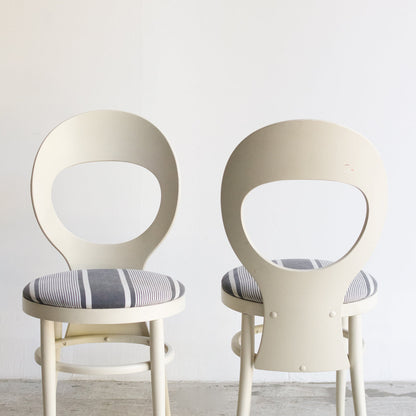 Chaise mouette vintage avec assise en coutil
