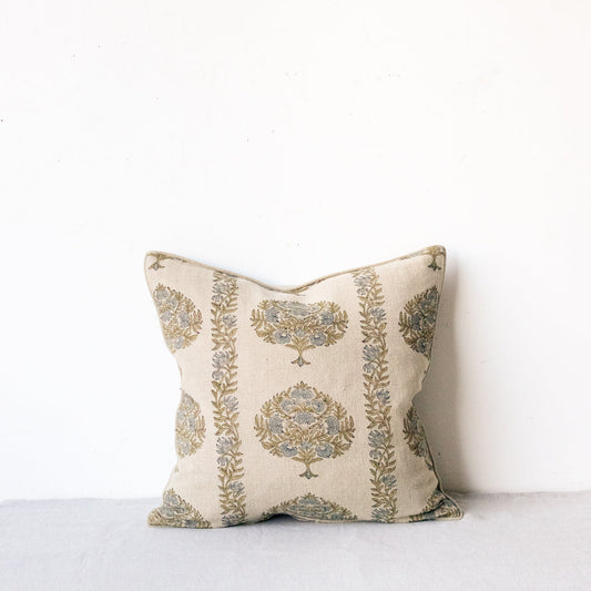 Housse de coussin à imprimé bloc | Moutarde