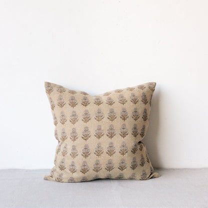 Housse de coussin à imprimé bloc | Coquelicot moutarde