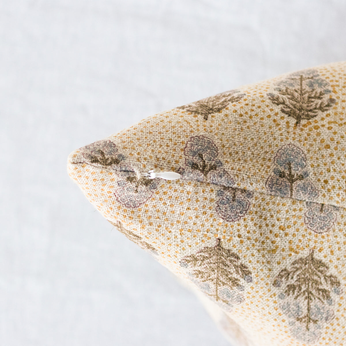 Housse de coussin à imprimé bloc | Coquelicot moutarde