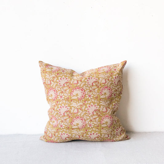 Housse de coussin à imprimé bloc | Kundan Ruby