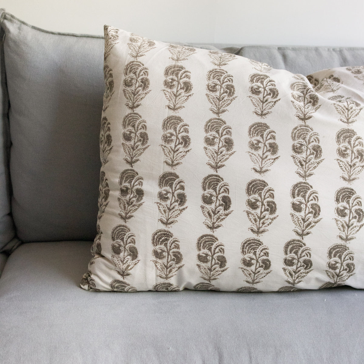 Coussin imprimé bloc | Bleuet gris français