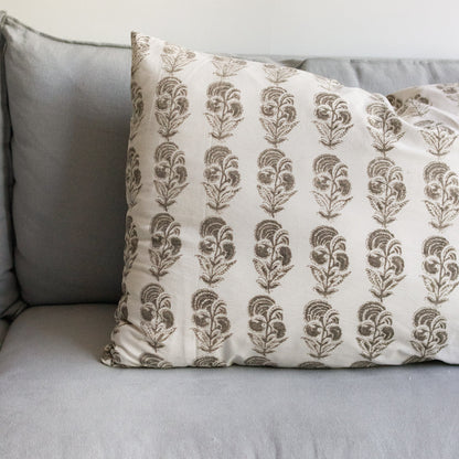 Coussin imprimé bloc | Bleuet gris français