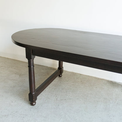 Table de ferme ovale en bois récupéré | Échantillon de sol