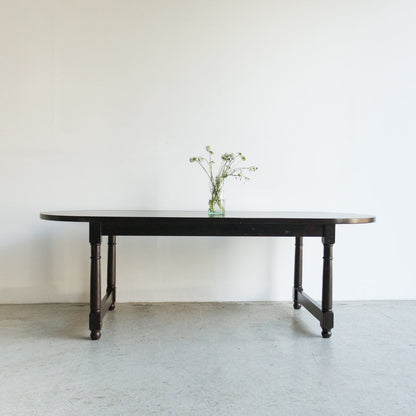Table de ferme ovale en bois récupéré | Échantillon de sol