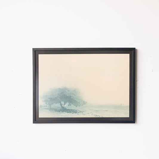 Lithographie encadrée Paysage bleu