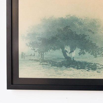 Lithographie encadrée Paysage bleu
