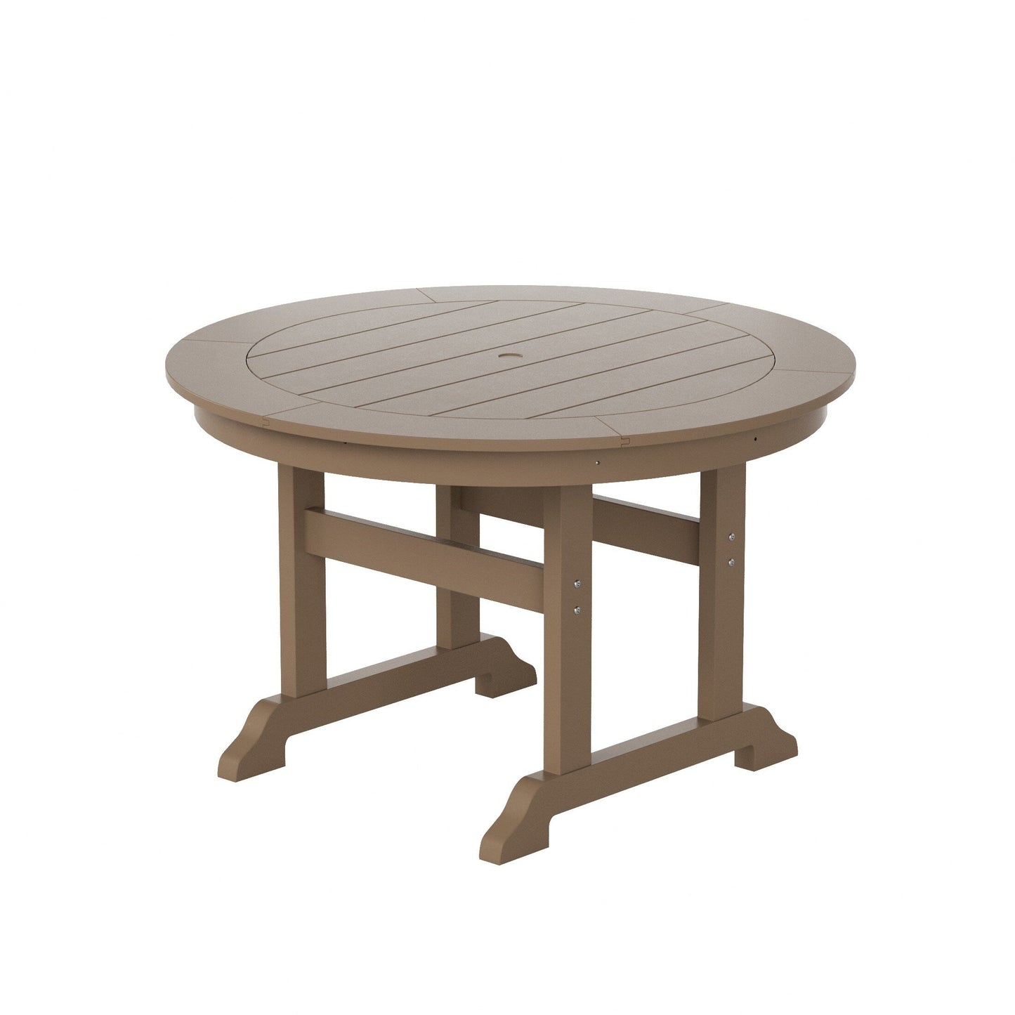 Ensemble de salle à manger d'extérieur Polytrends Laguna en PEHD, toutes saisons, avec table ronde et fauteuils (5 pièces)