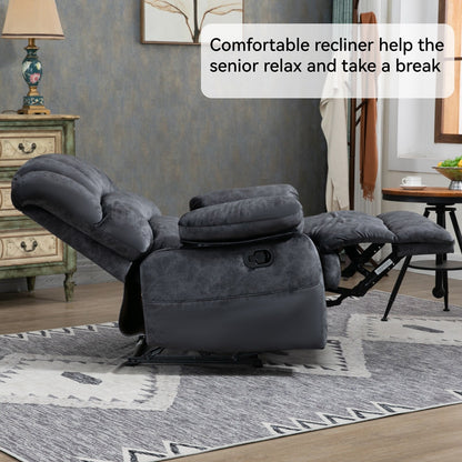 Grand fauteuil inclinable manuel pour adulte, canapé inclinable simple en tissu confortable, fauteuil inclinable rembourré pour salon