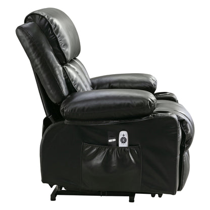 Grand fauteuil inclinable électrique avec chauffage et massage 8 points - Télécommande, port USB