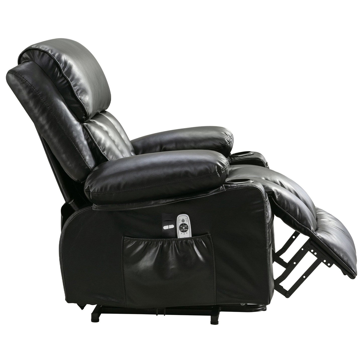 Grand fauteuil inclinable électrique avec chauffage et massage 8 points - Télécommande, port USB