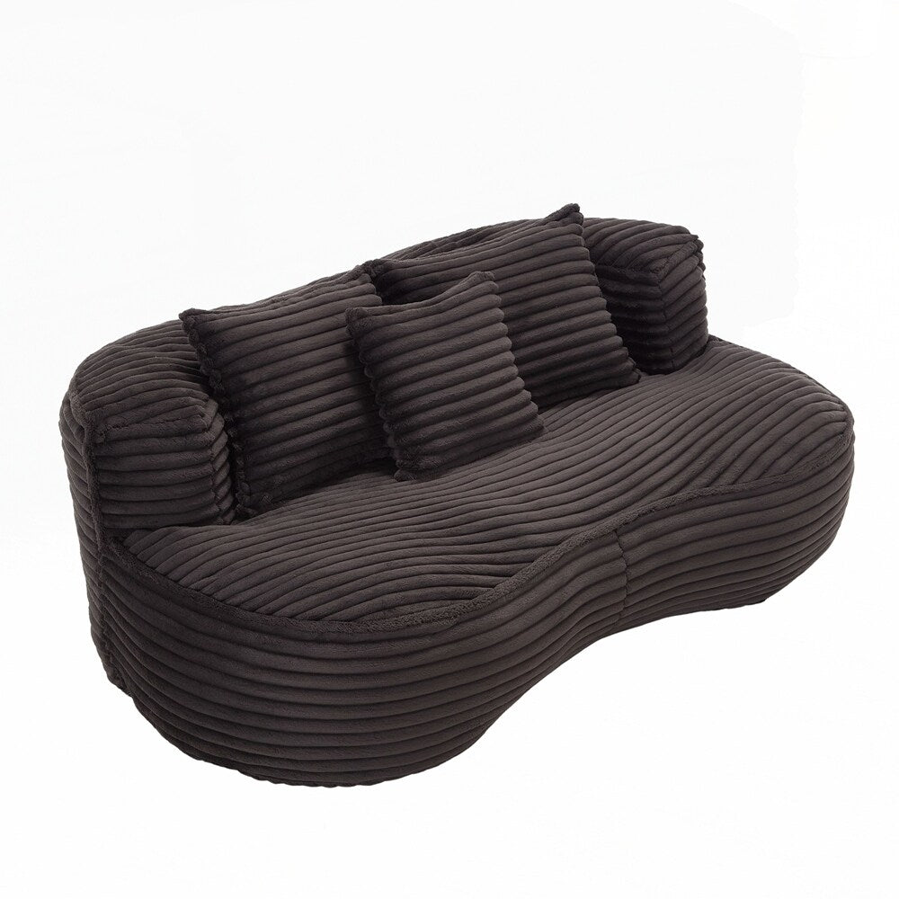 Canapé confortable et durable, fauteuil poire à dossier haut pour adultes et enfants - 2 places