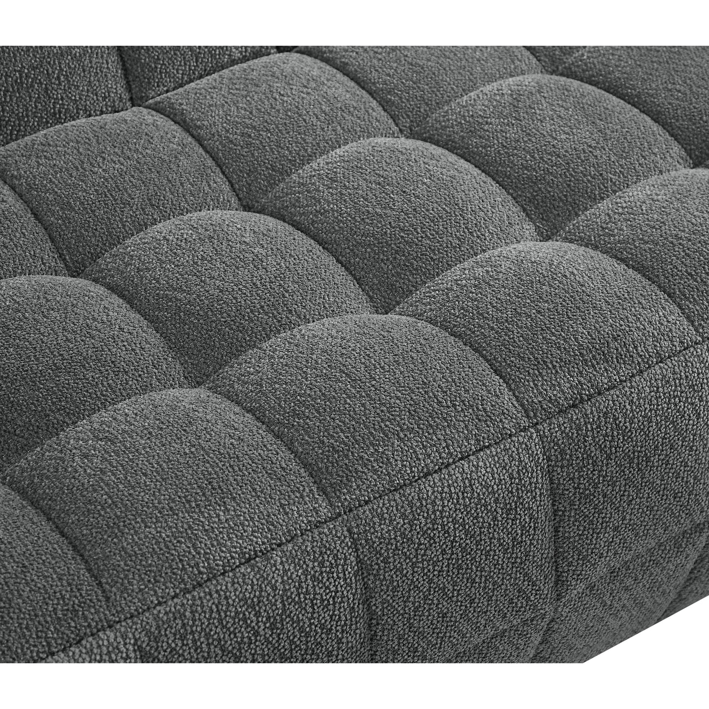 Canapé 2 places Liyasi à compression complète en velours litchi beige, aucun assemblage requis