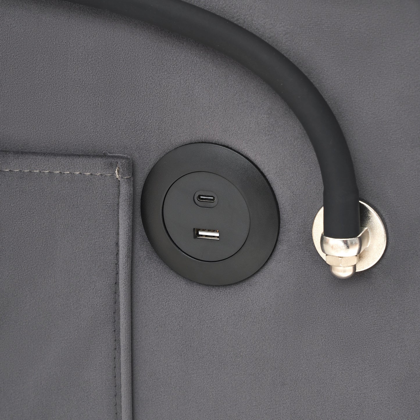 Canapé-lit convertible 3 en 1 moderne 70.86 avec dossier réglable et port de chargement USB pour le salon