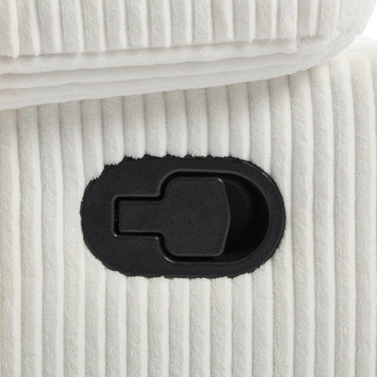 Fauteuil inclinable manuel moderne en velours côtelé, fauteuil inclinable réglable avec accoudoirs larges