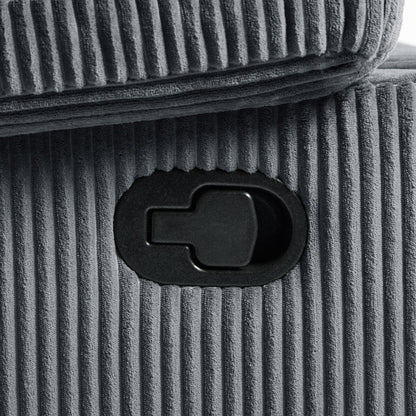 Fauteuil inclinable manuel moderne en velours côtelé, fauteuil inclinable réglable avec accoudoirs larges