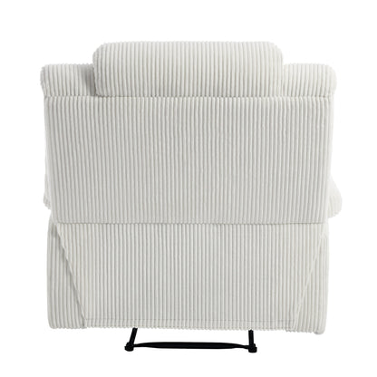 Fauteuil inclinable manuel moderne en velours côtelé, fauteuil inclinable réglable avec accoudoirs larges