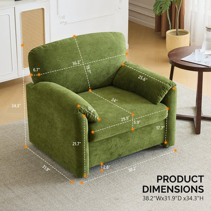 Fauteuil d'appoint moderne à oreilles d'éléphant, siège confortable pour salon et chambre