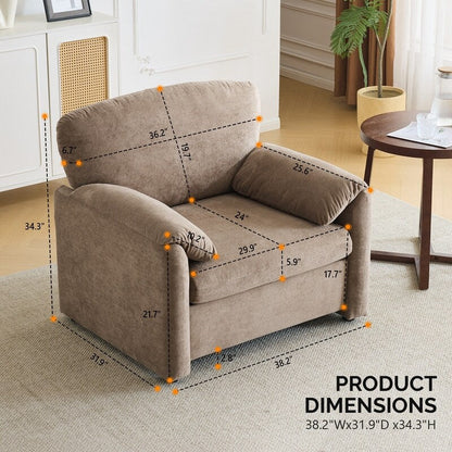 Fauteuil d'appoint moderne à oreilles d'éléphant, siège confortable pour salon et chambre