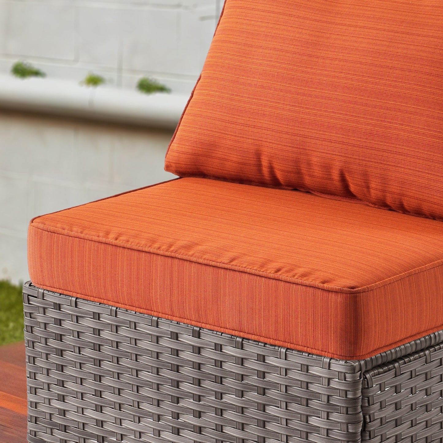 Ensemble de salon sectionnel OVIOS en osier à siège profond, 11 pièces, chaises pivotantes, foyer