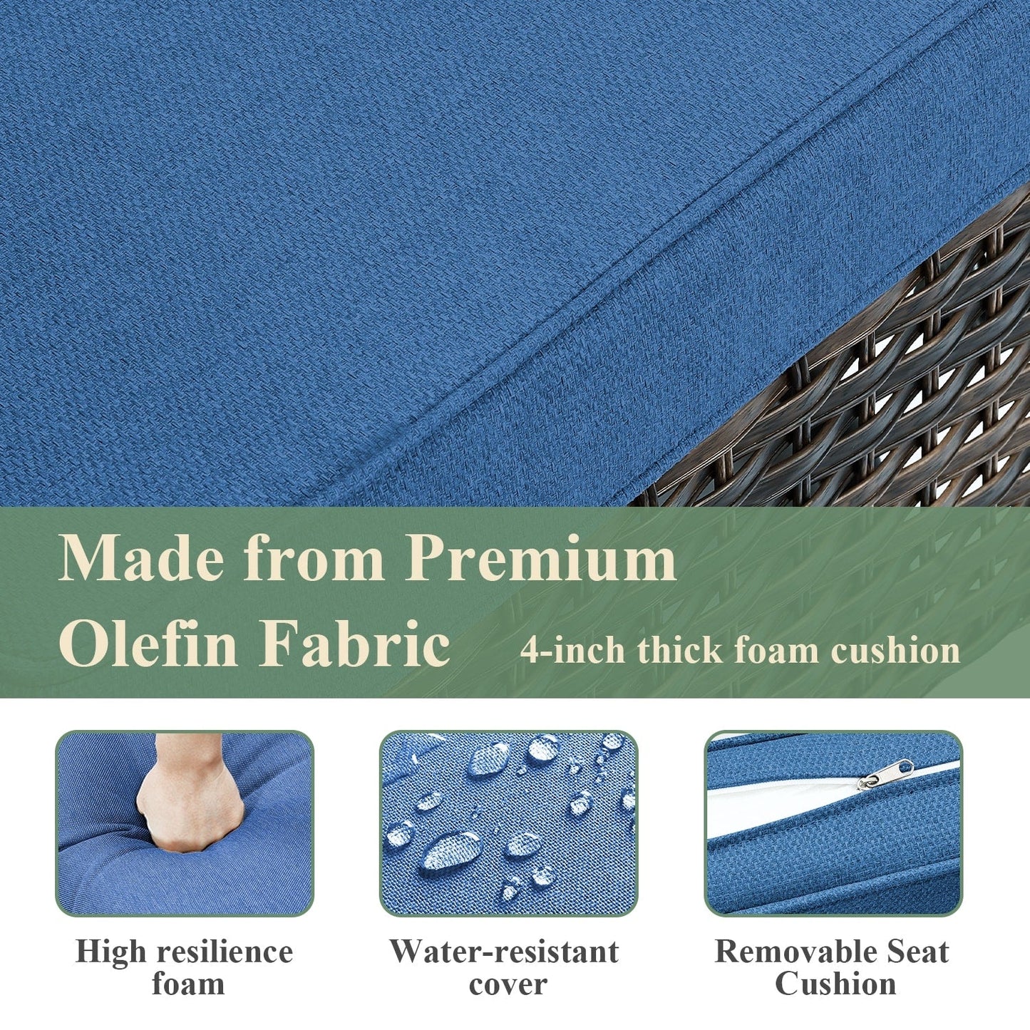 Chaises à bascule d'extérieur en osier Gymojoy avec base pivotante (lot de 2)