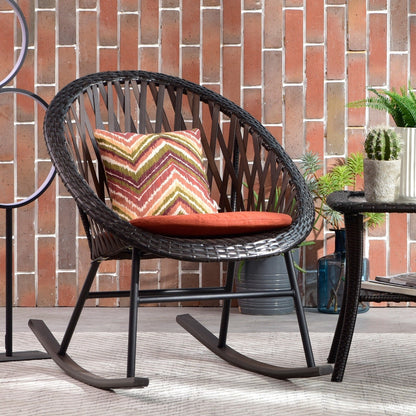 Ensemble bistrot OVIOS 3 pièces avec chaises à bascule et table basse en verre