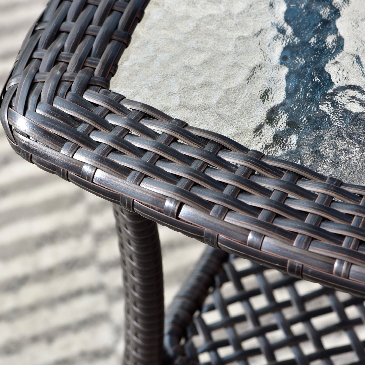 Ensemble bistrot OVIOS 3 pièces avec chaises à bascule et table basse en verre