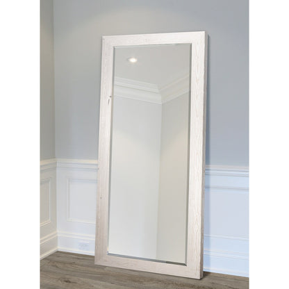 Miroir pleine longueur en bois de grange - Blanc vieilli - 62 x 27