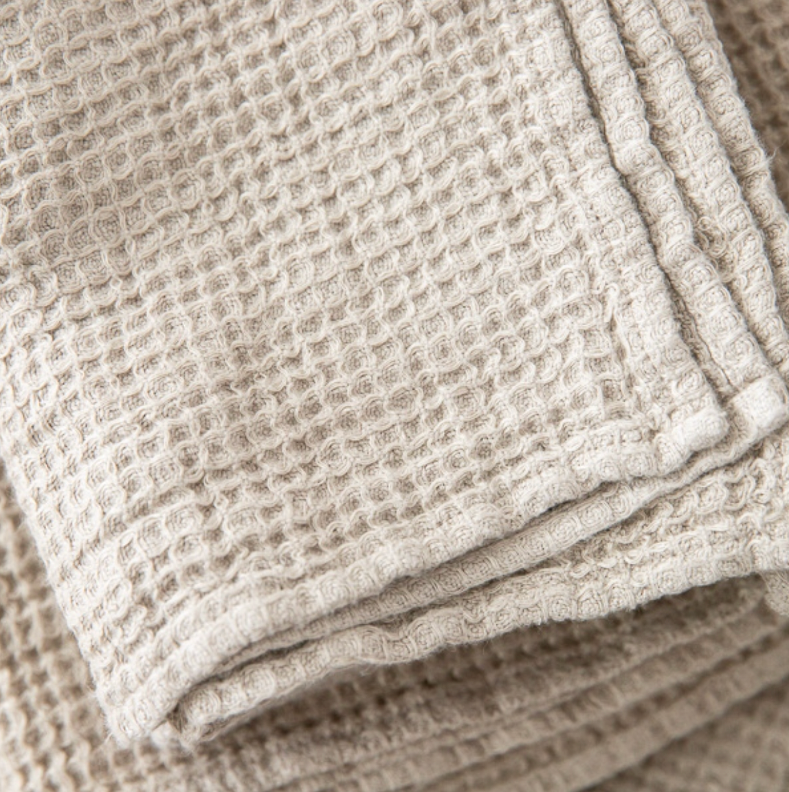 Serviette gaufrée en lin | Naturel