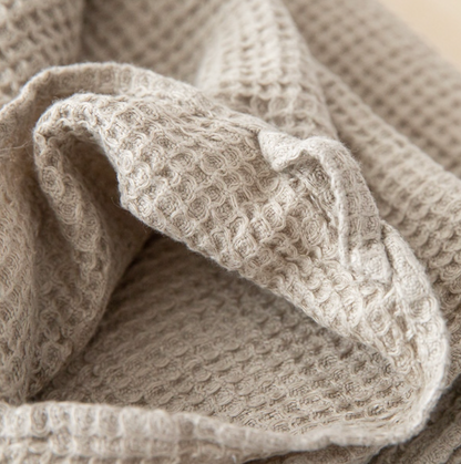 Serviette gaufrée en lin | Naturel