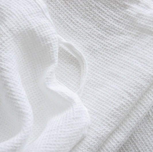 Serviette gaufrée en lin | Blanche